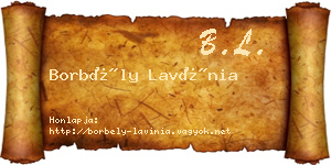 Borbély Lavínia névjegykártya